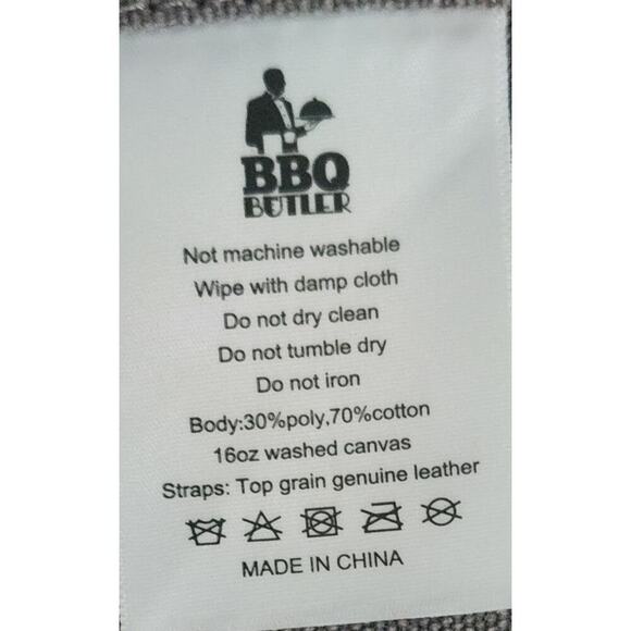 BBQ Butler Men's Canvas and Leather Apron Adj. Straps Grilling/Cookouts NWT - Picture 6 of 6